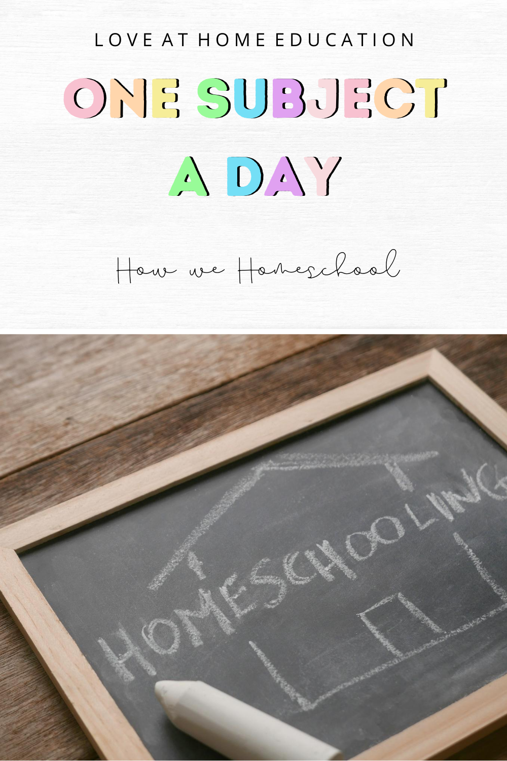 How we use One Subject a Day in our Homeschool