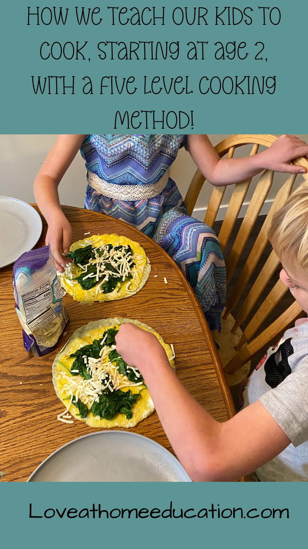 How we teach our kids to cook, starting at age 2, with a five level cooking method!
